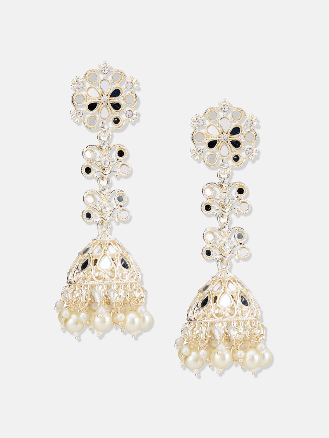 

ATIBELLE Contemporary Jhumkas Earrings, Gold