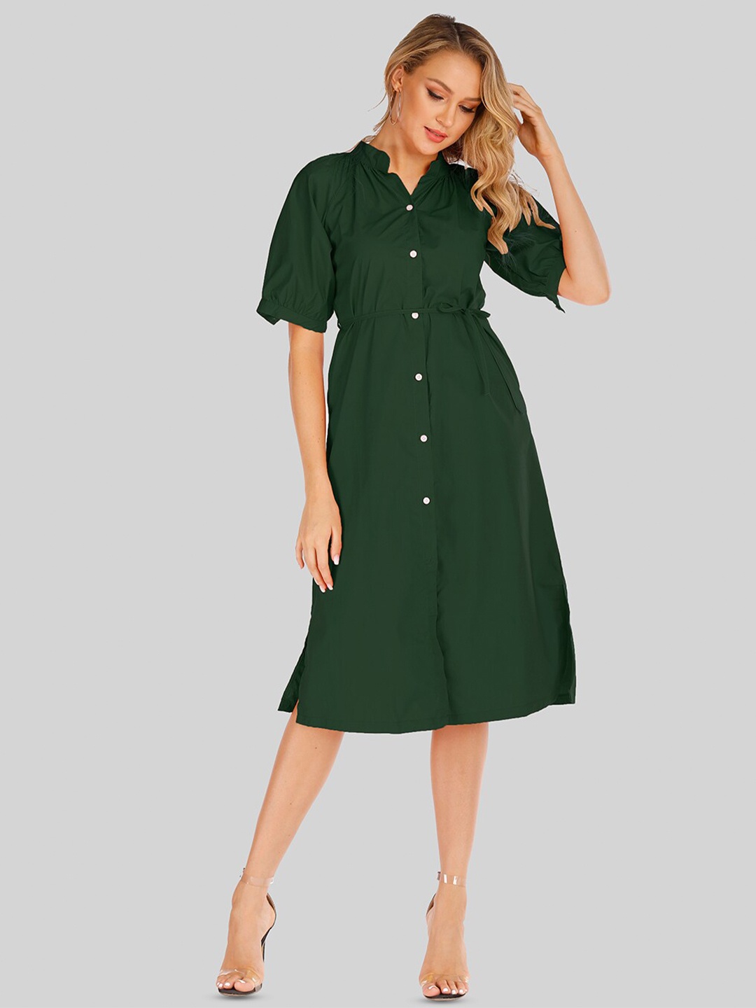 

JC Mode A-Line Midi Dress, Green