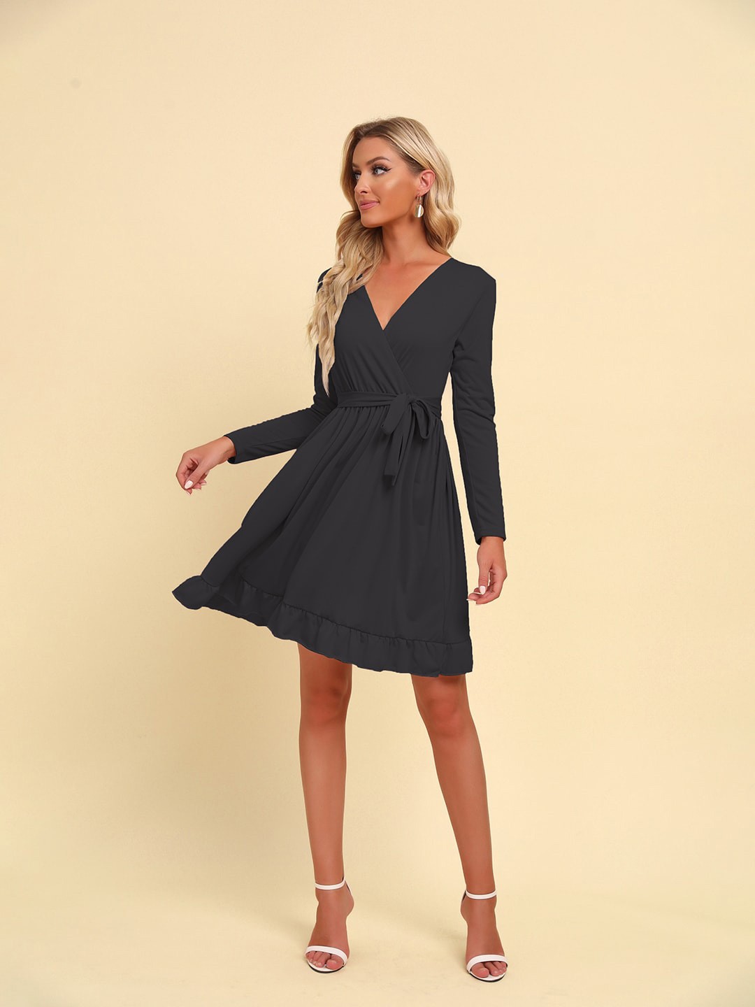 

JC Mode Fit & Flare Dress, Black