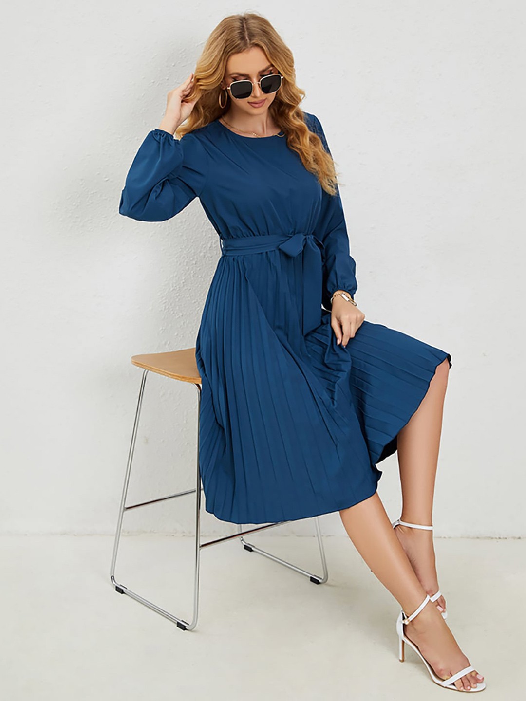

JC Mode Fit & Flare Midi Dress, Blue