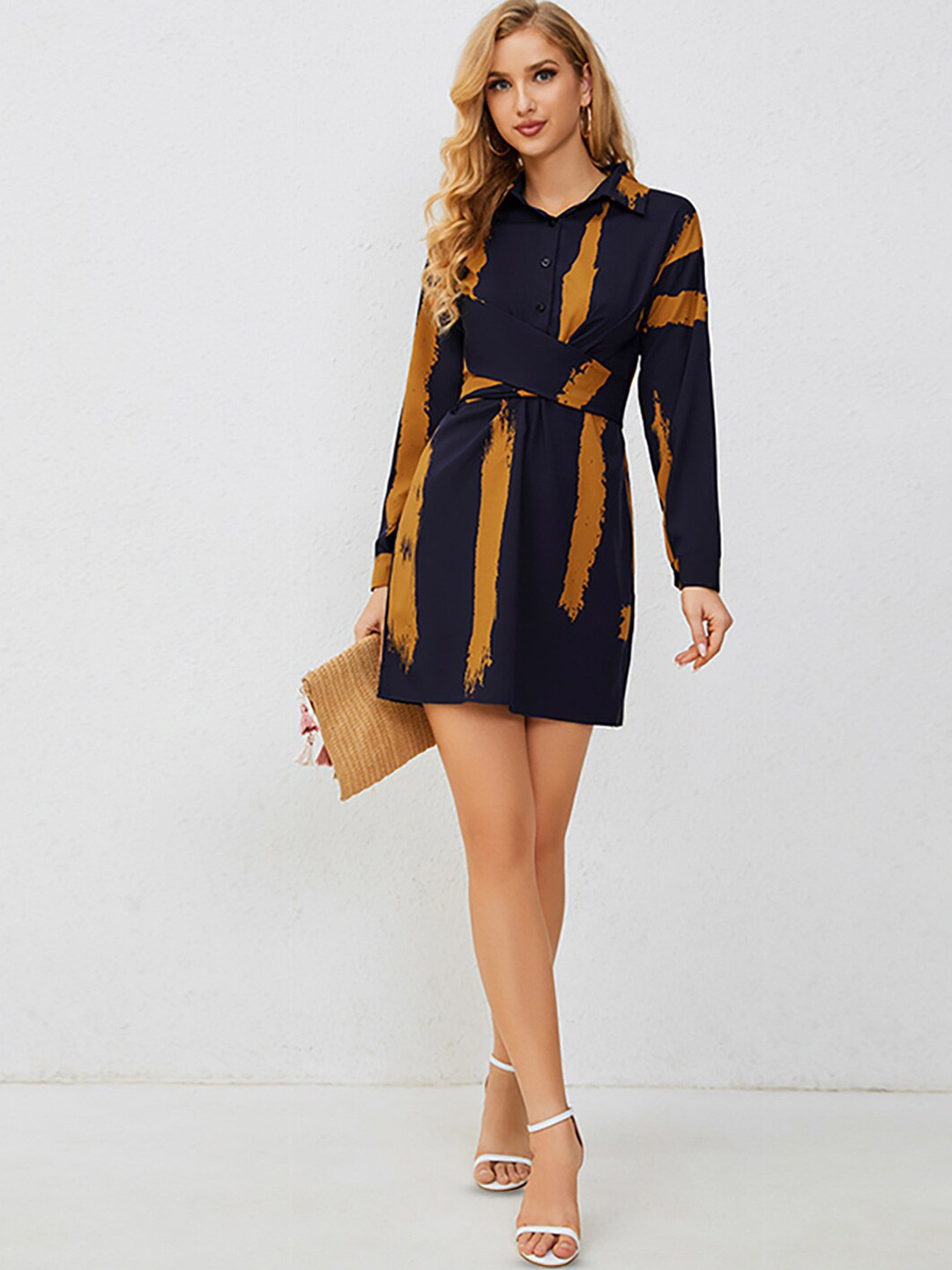 

JC Mode Striped A-Line Mini Dress, Multi