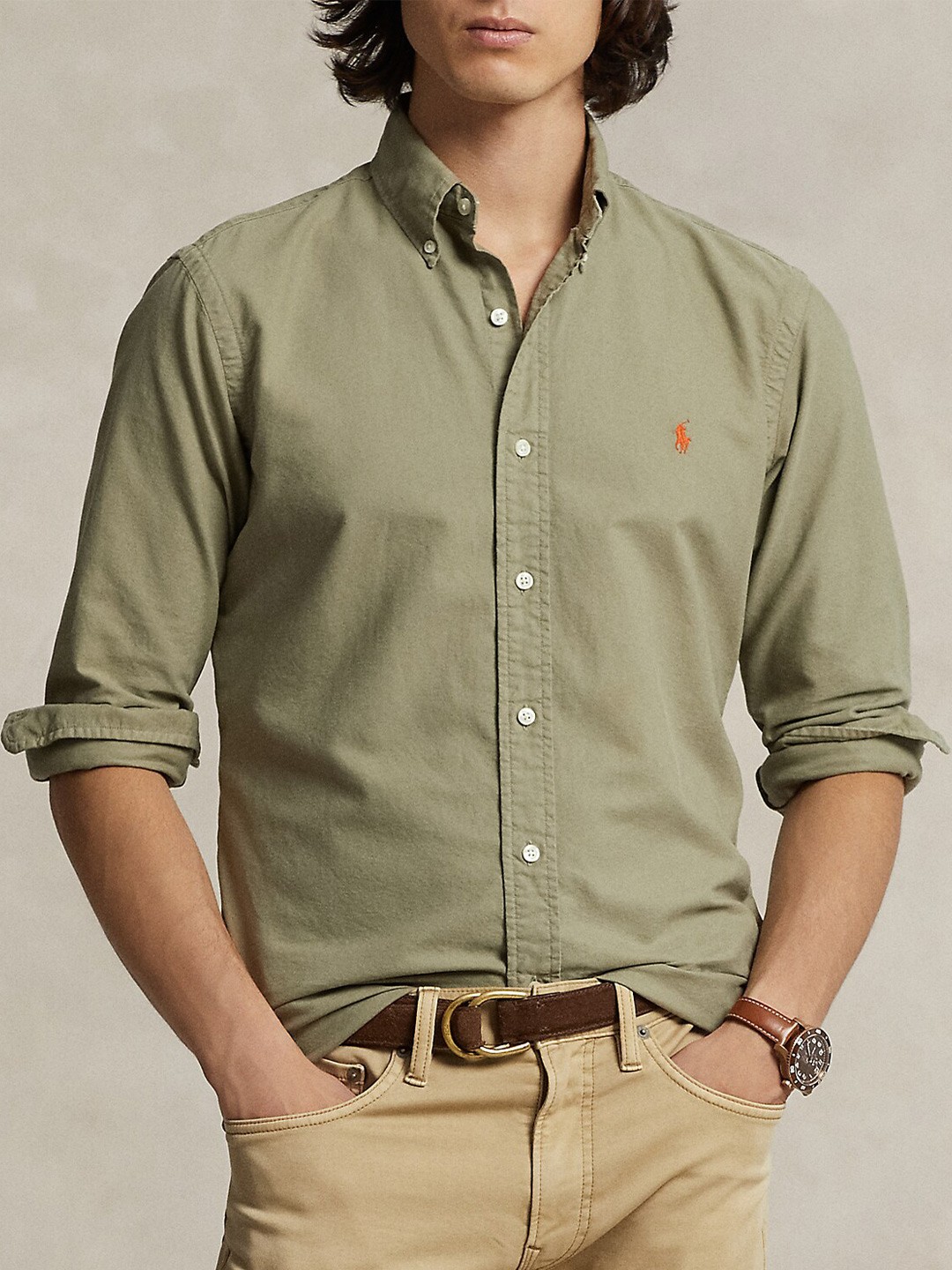 

Polo Ralph Lauren Cotton Button-Down Collar Shirt, Green