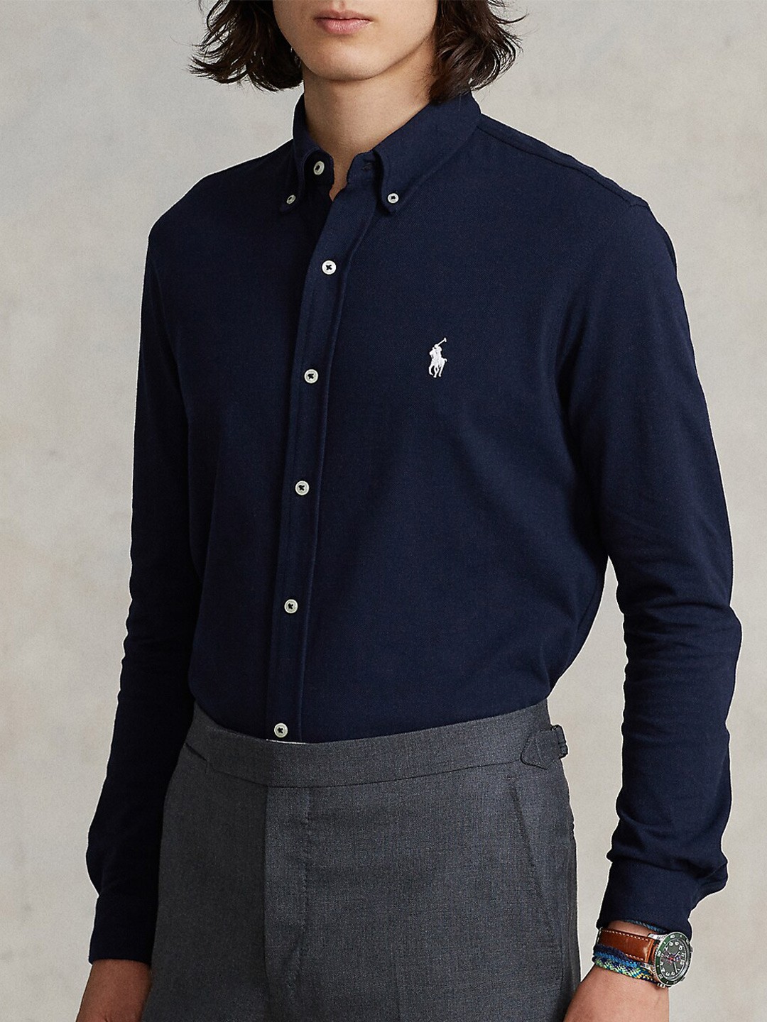 

Polo Ralph Lauren Cotton Slim-Fit Shirt, Navy blue