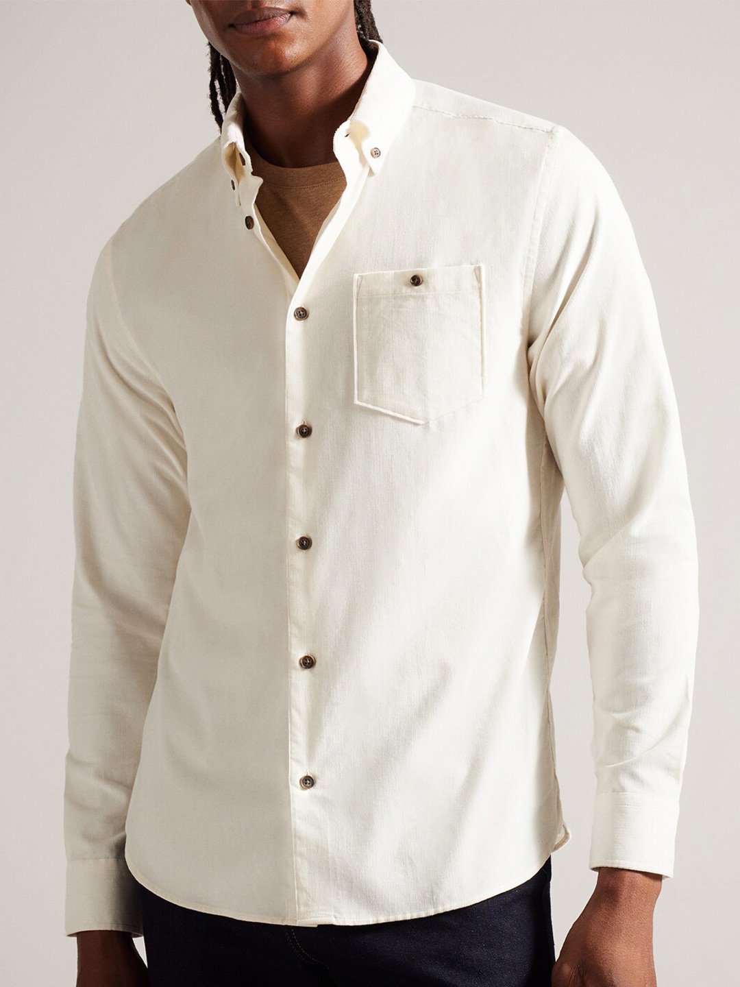

Ted Baker Men Opaque Casual Shirt, Cream