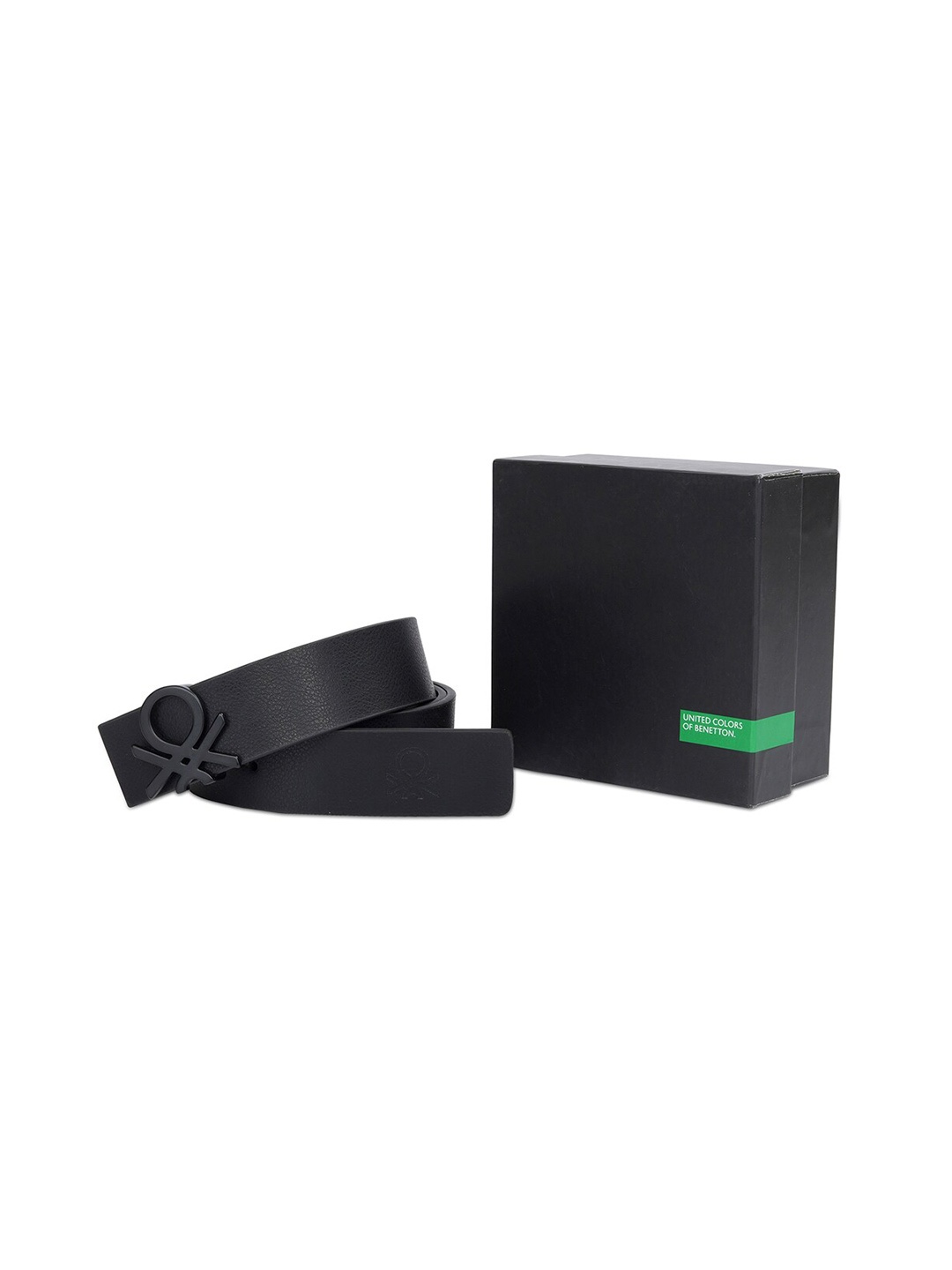 

United Colors of Benetton Men Leather Reversible Belt, Black