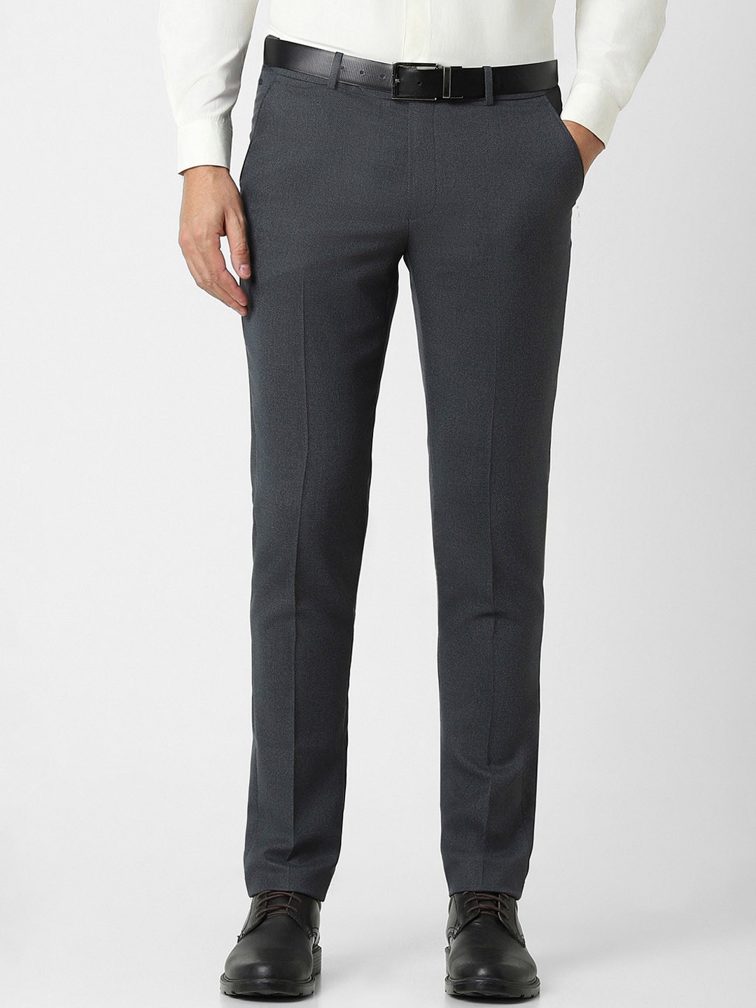 

Peter England Men Slim Fit Trousers, Grey