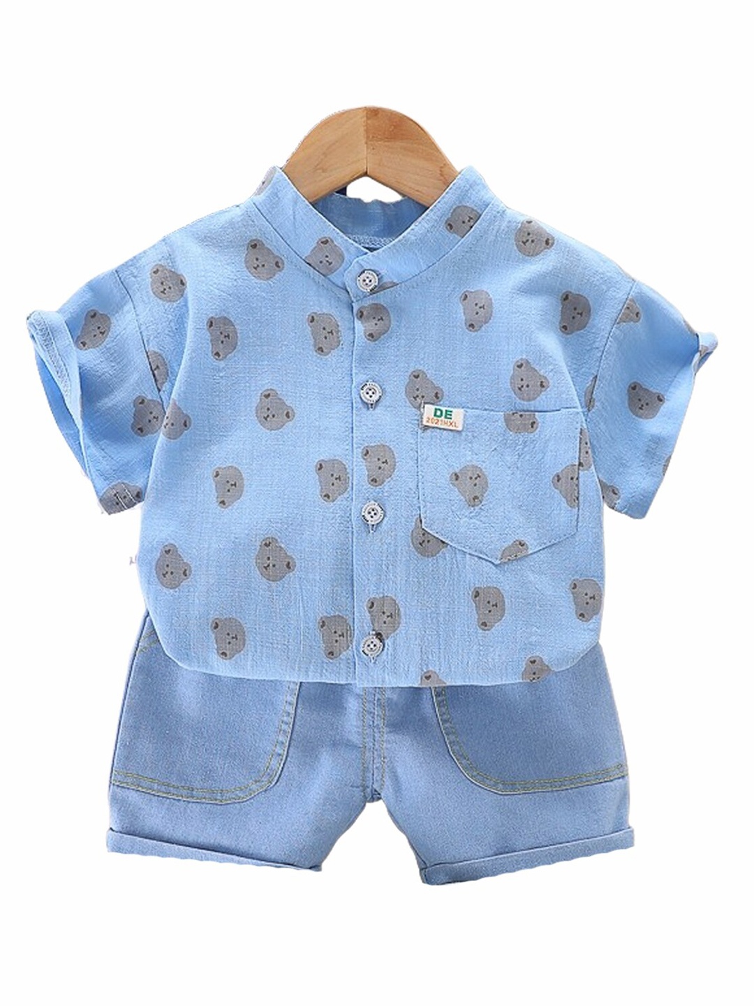 

BAESD Boys Printed Shirt with Shorts, Blue