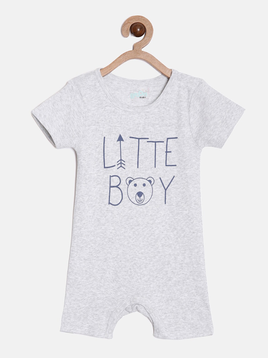 

Broon Infant Boys Printed Cotton Romper, Grey