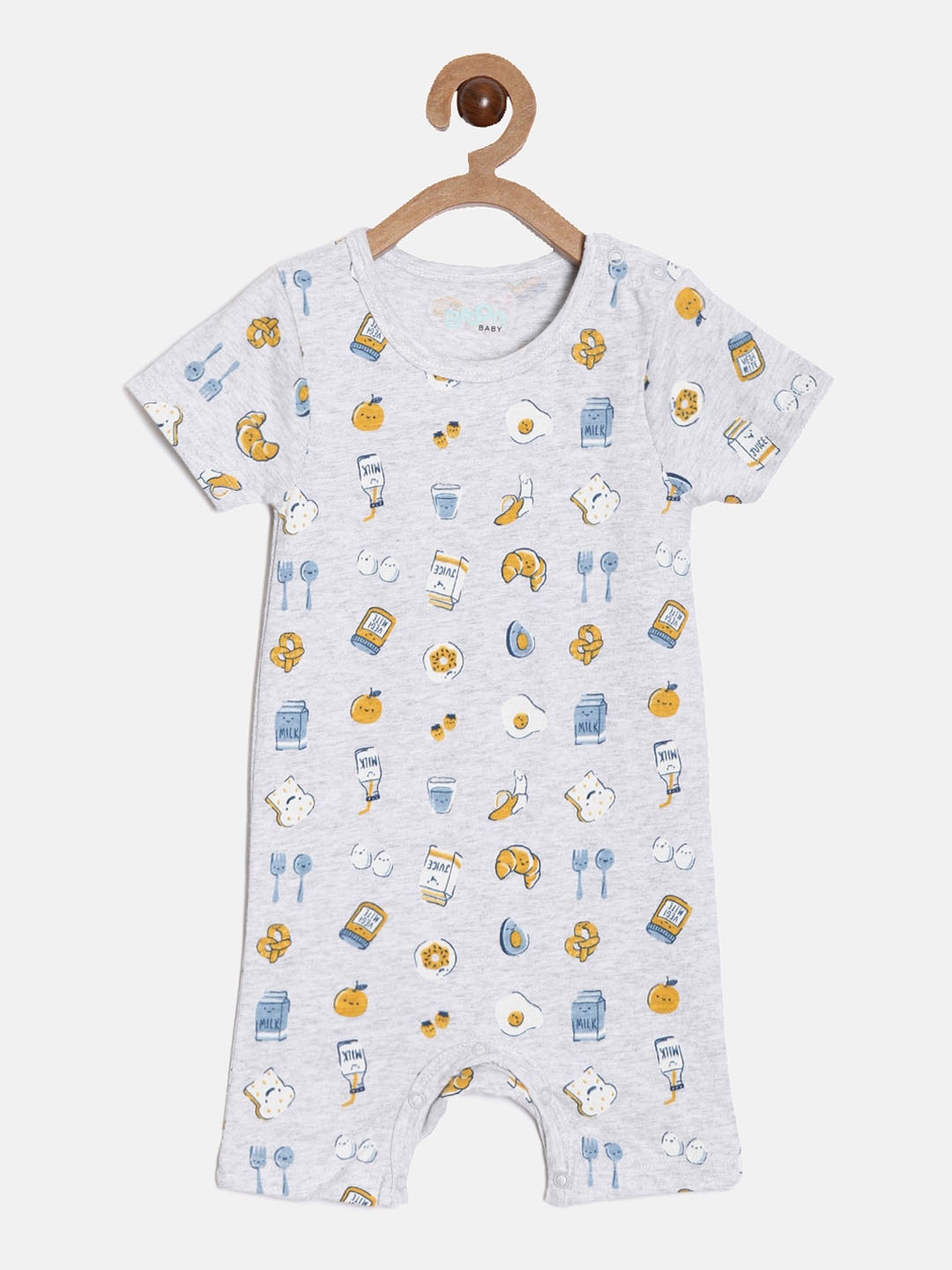 

Broon Infant Boys Printed Cotton Romper, Grey