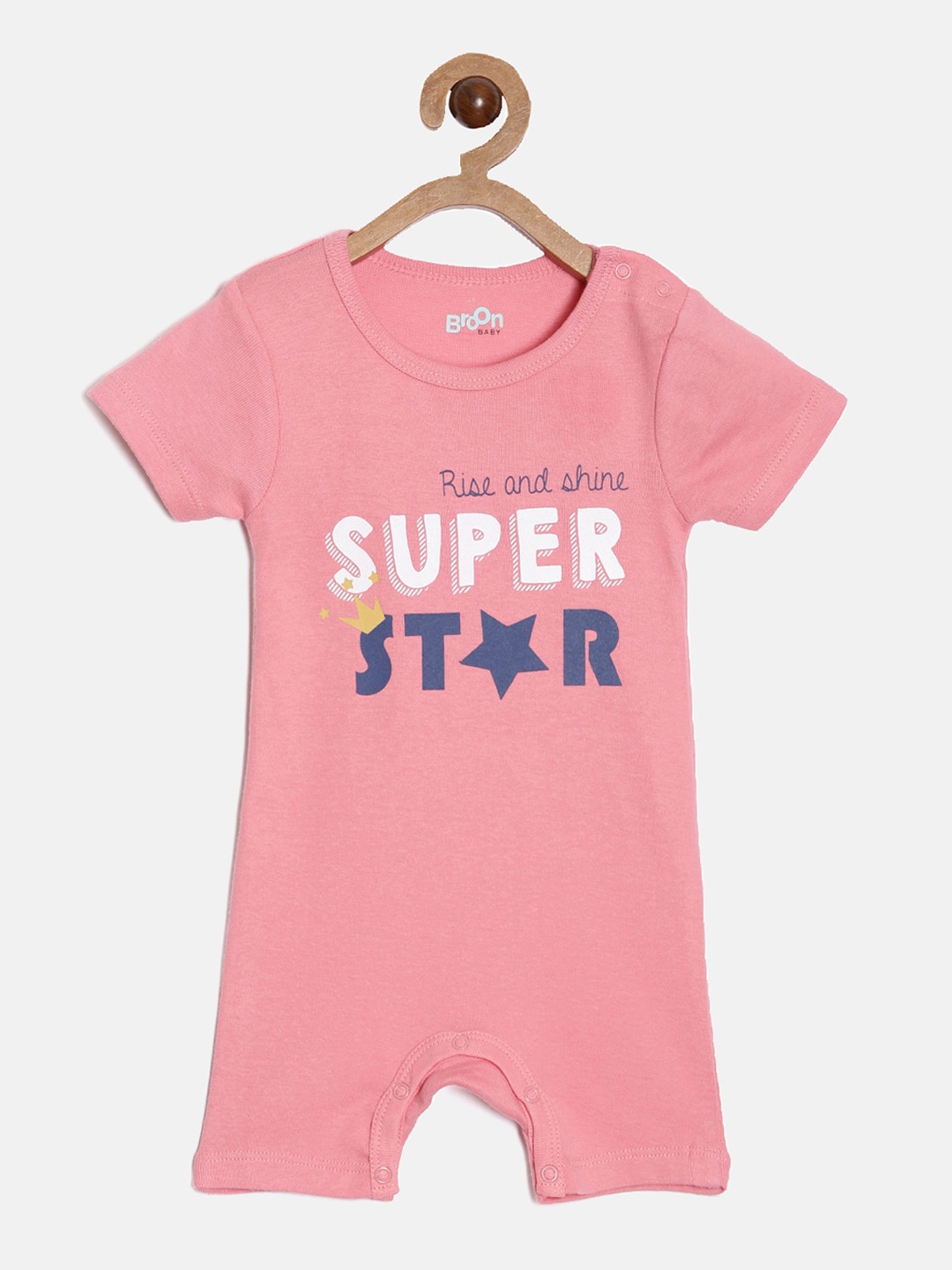

Broon Infant Boys Printed Cotton Romper, Pink