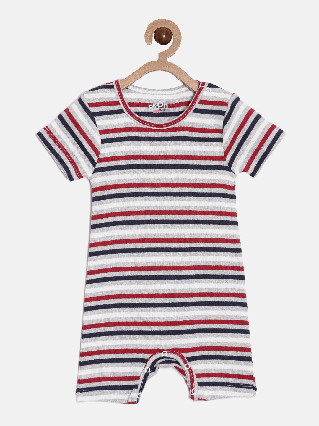 

Broon Infant Boys Printed Cotton Romper, Grey