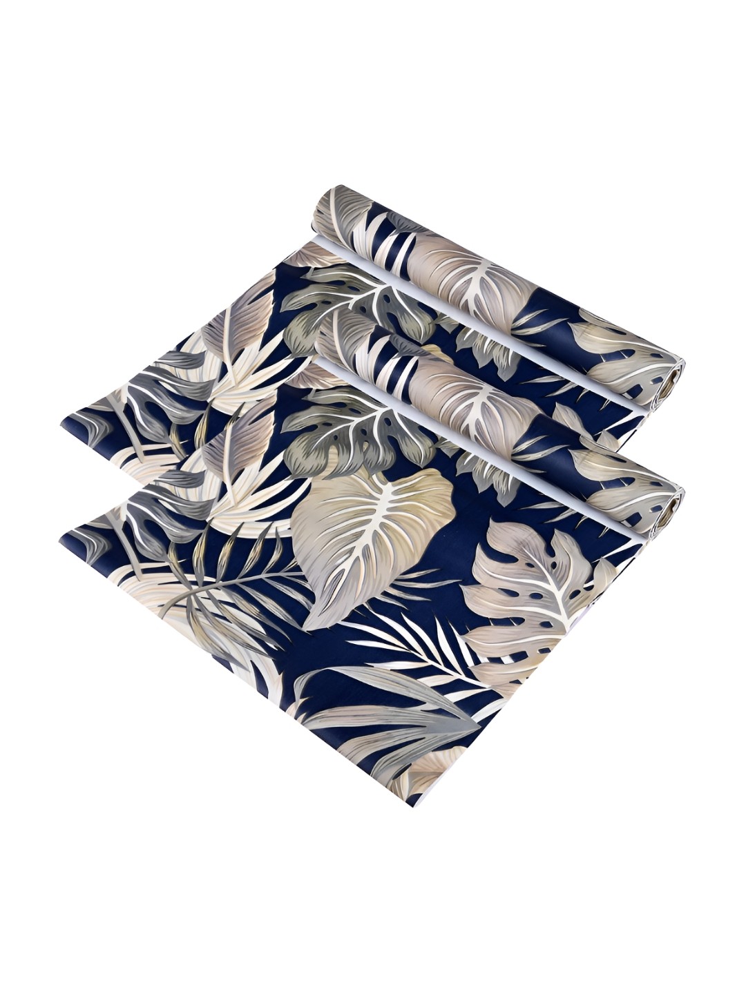 

Kuber Industries Set of 2 Blue Printed Anti skid Shelf Liner Organisers