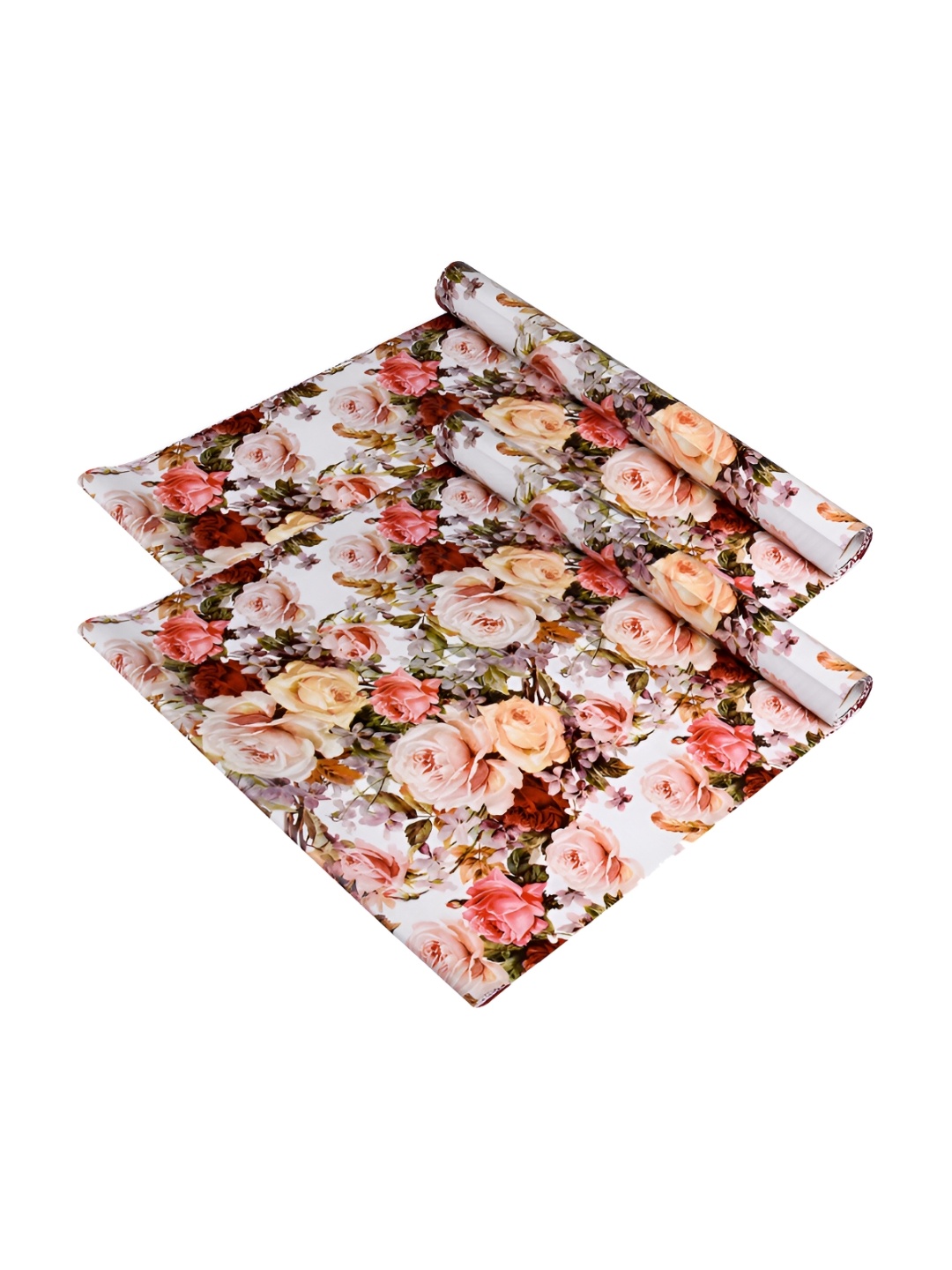 

Kuber Industries Set of 2 White Printed Anti skid Shelf Liner Organisers