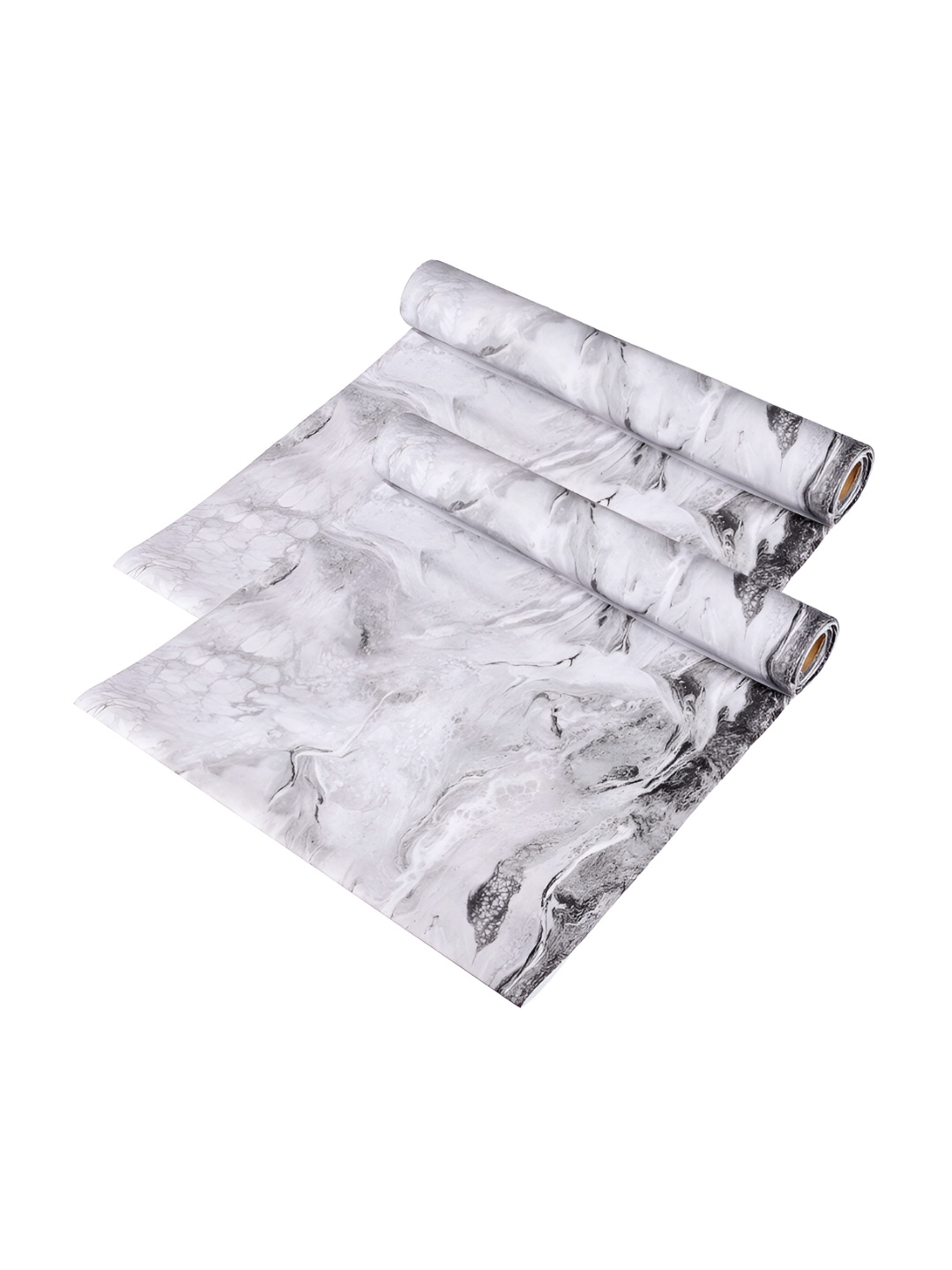 

Kuber Industries Set of 2 Grey Printed Anti skid Shelf Liner Organisers