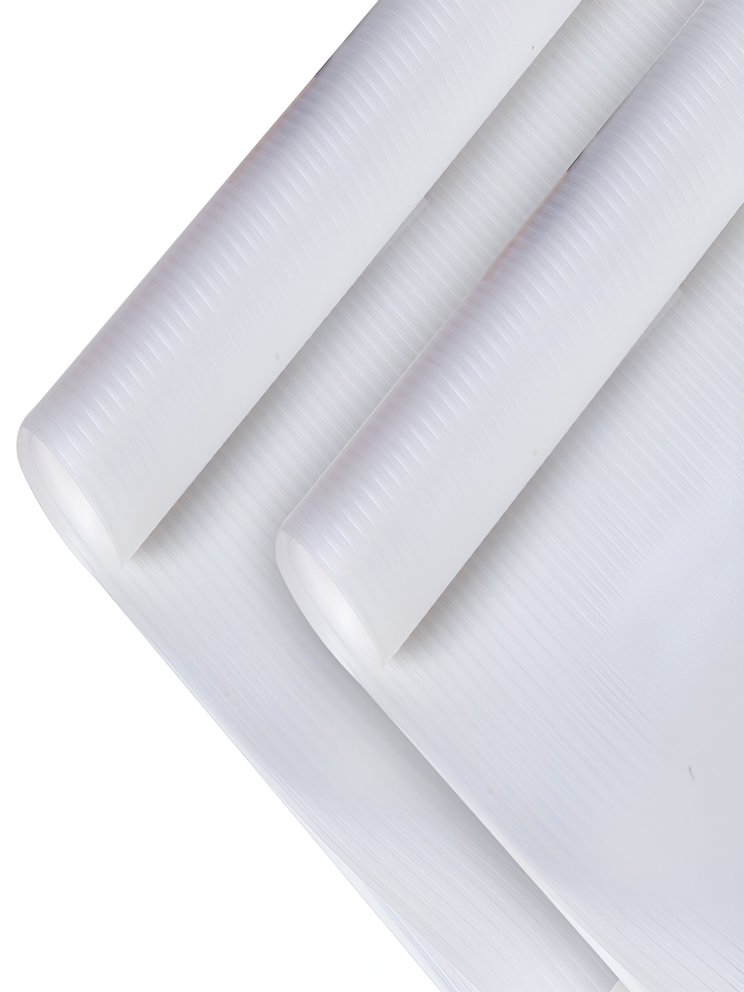 

Kuber Industries Set of 2 White Striped Anti skid Shelf Liner Organisers