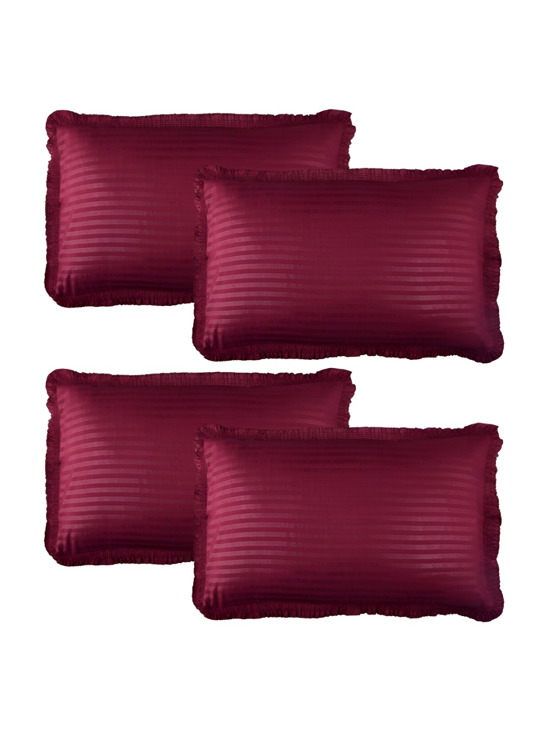 

Kuber Industries Maroon 4 Pieces Embroidered Pure Cotton Rectangle Pillow Covers