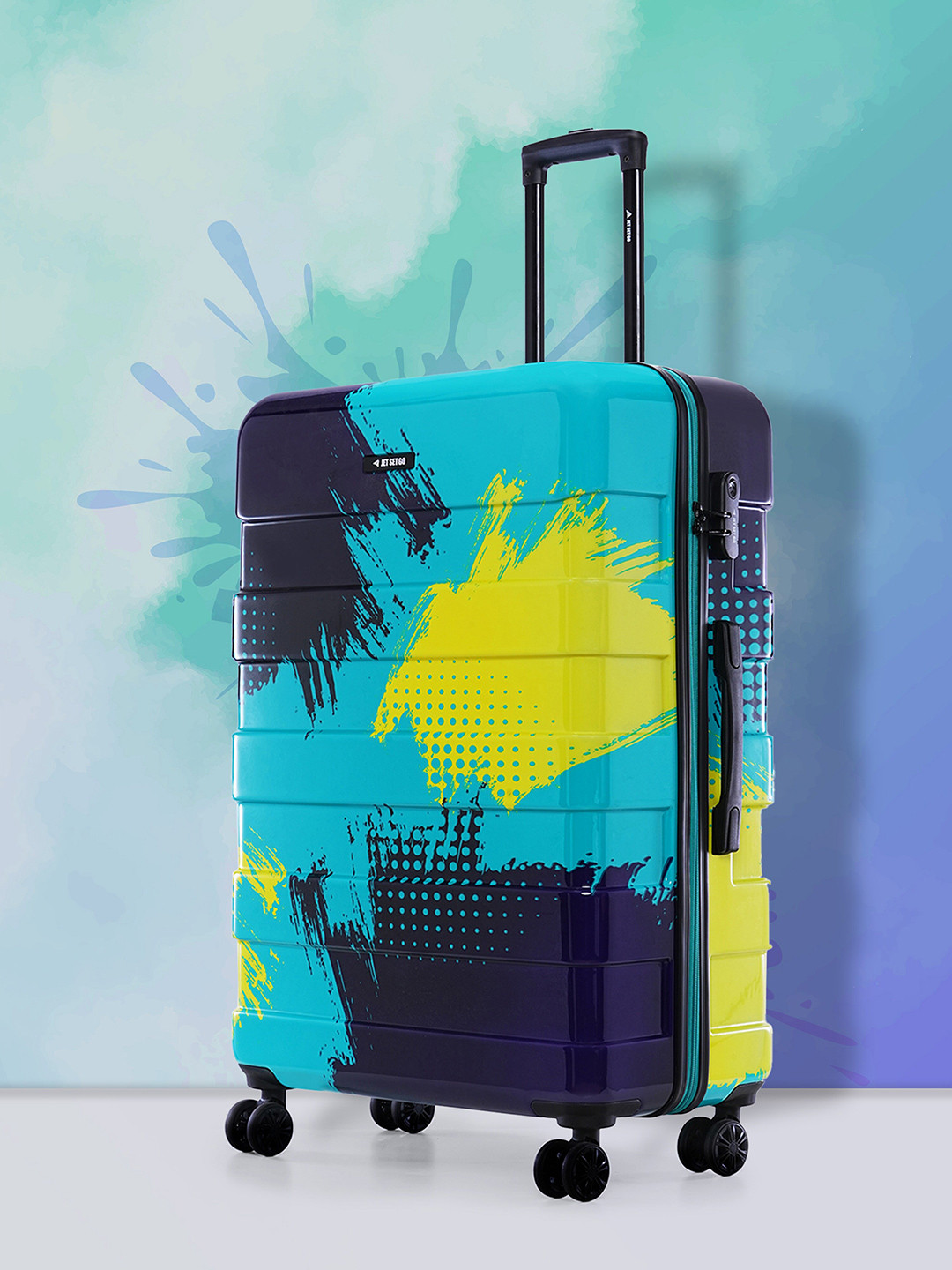 

Nasher Miles Real Printed Medium Hard-Sided Trolley Bag 65cm, Teal