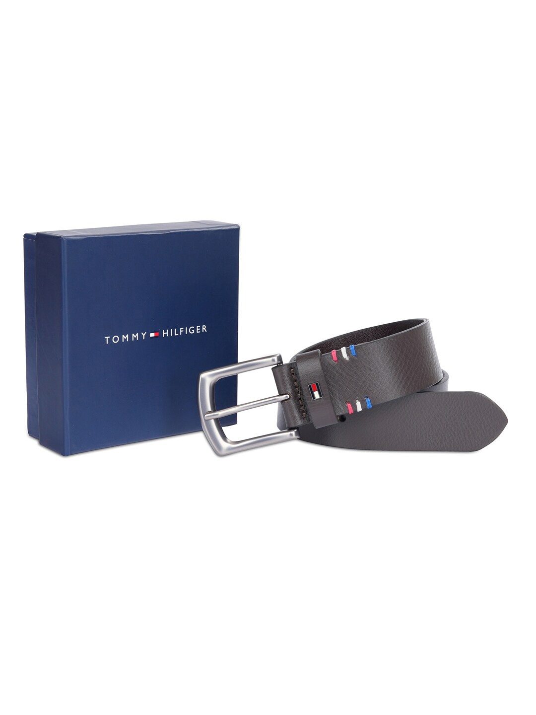 

Tommy Hilfiger Men Textured Leather Belt, Brown