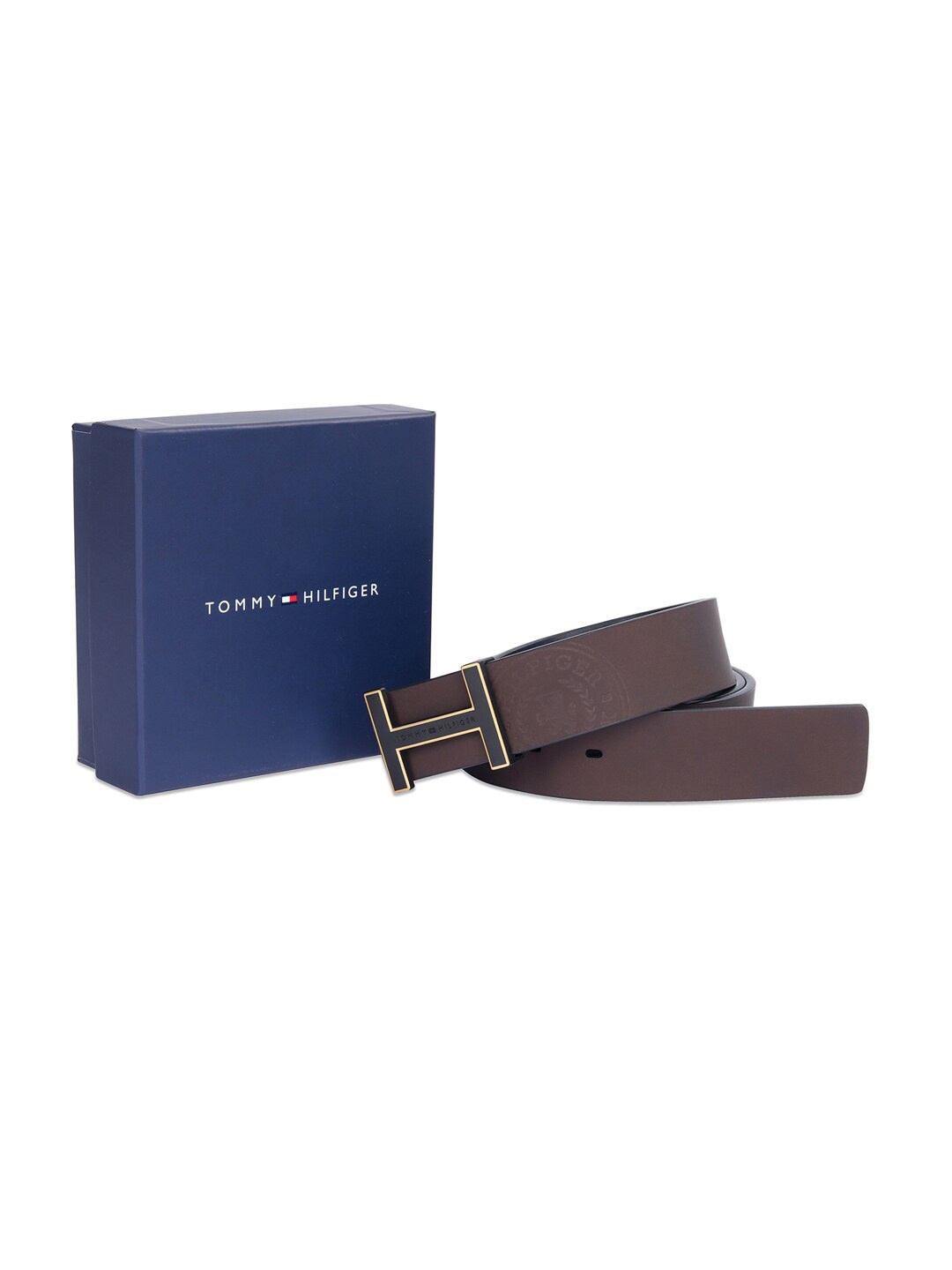 

Tommy Hilfiger Men Leather Reversible Belt, Brown