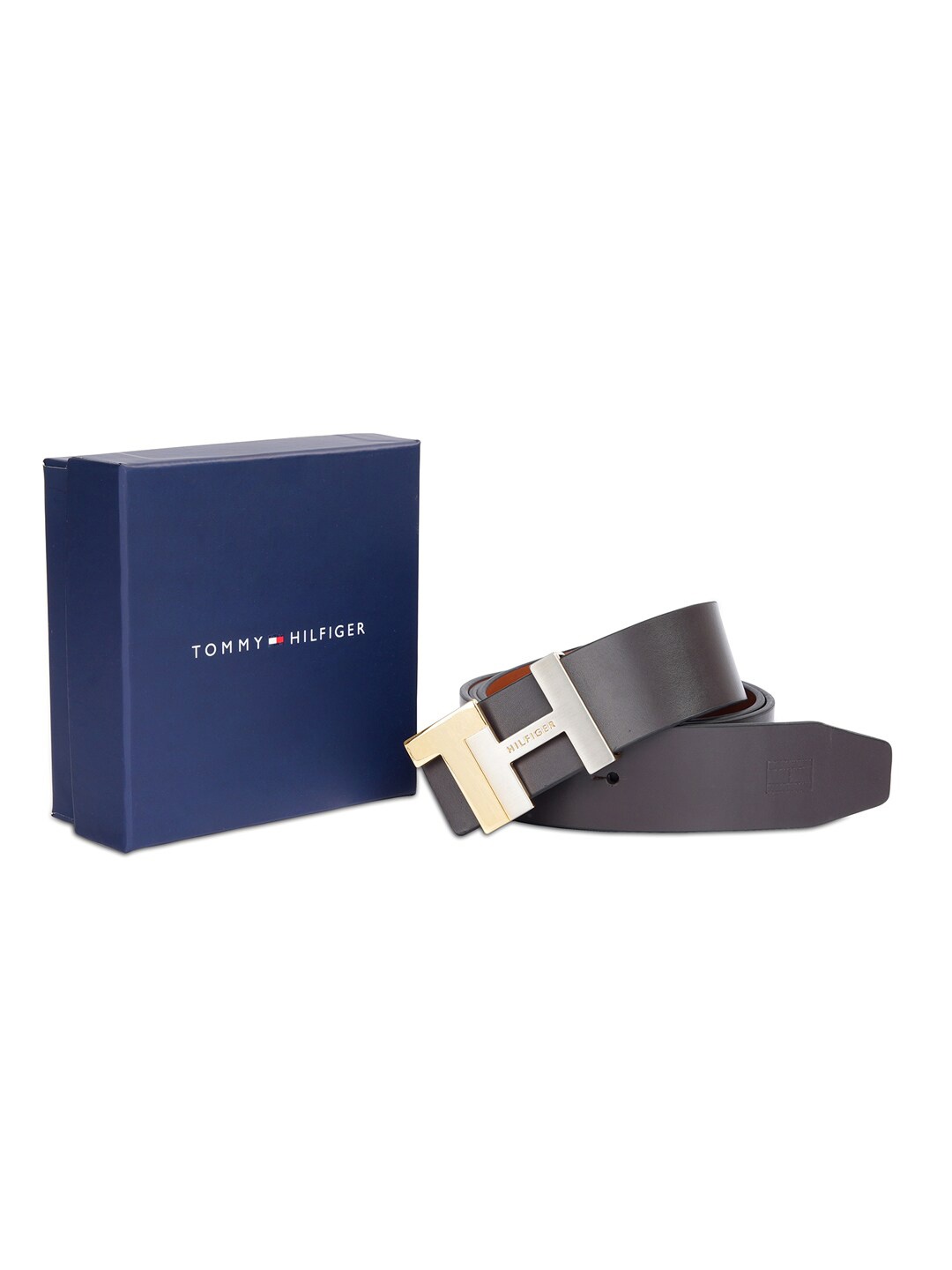 

Tommy Hilfiger Men Leather Reversible Belt, Brown