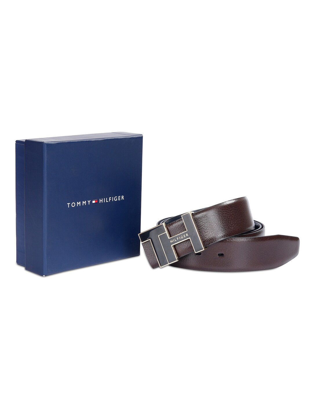 

Tommy Hilfiger Men Leather Reversible Belt, Brown