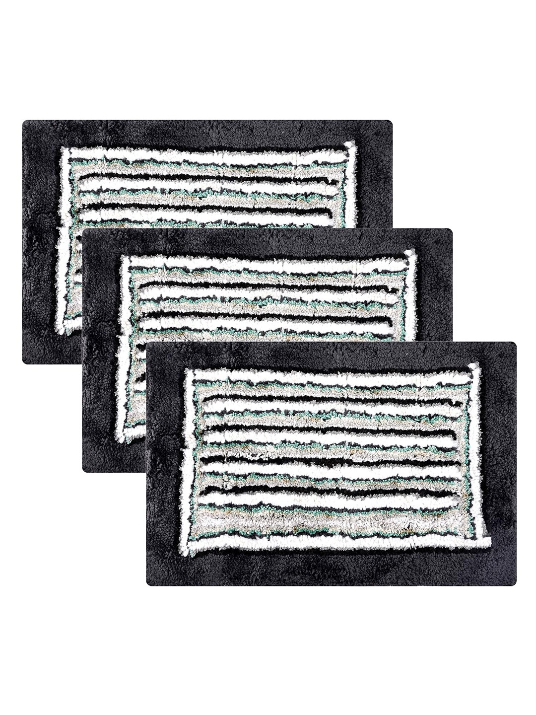 

Kuber Industries 3Pcs Grey & White Self-Design Dust Trapper Mat