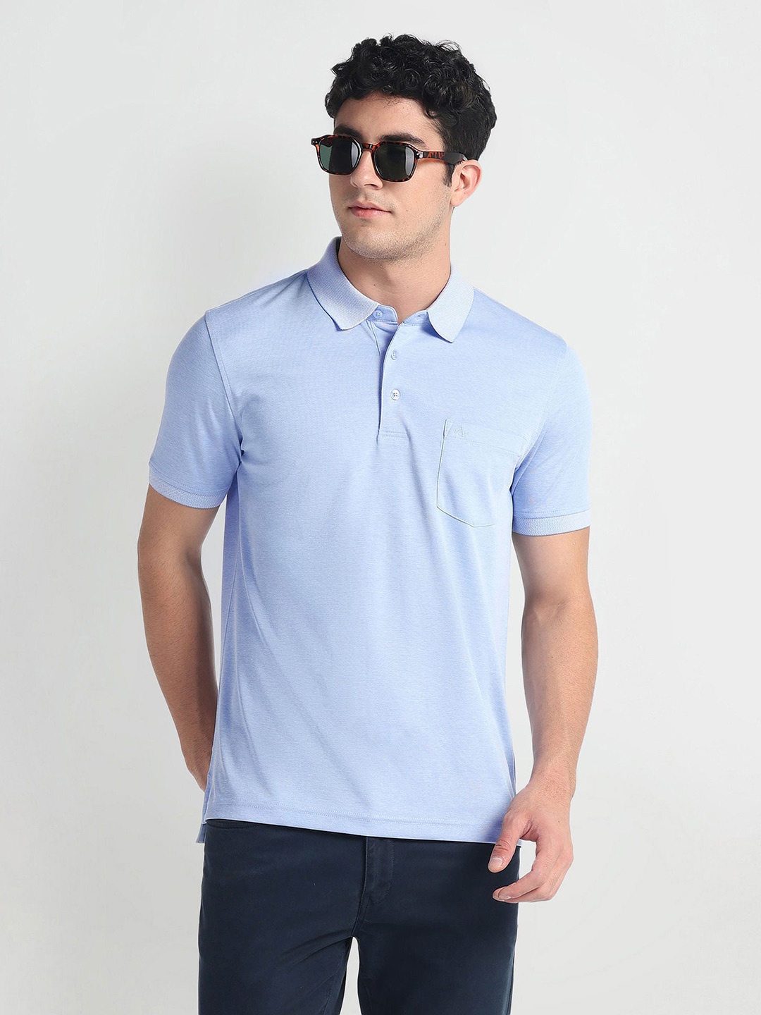 

Arrow Men Polo Collar Pockets T-shirt, Blue