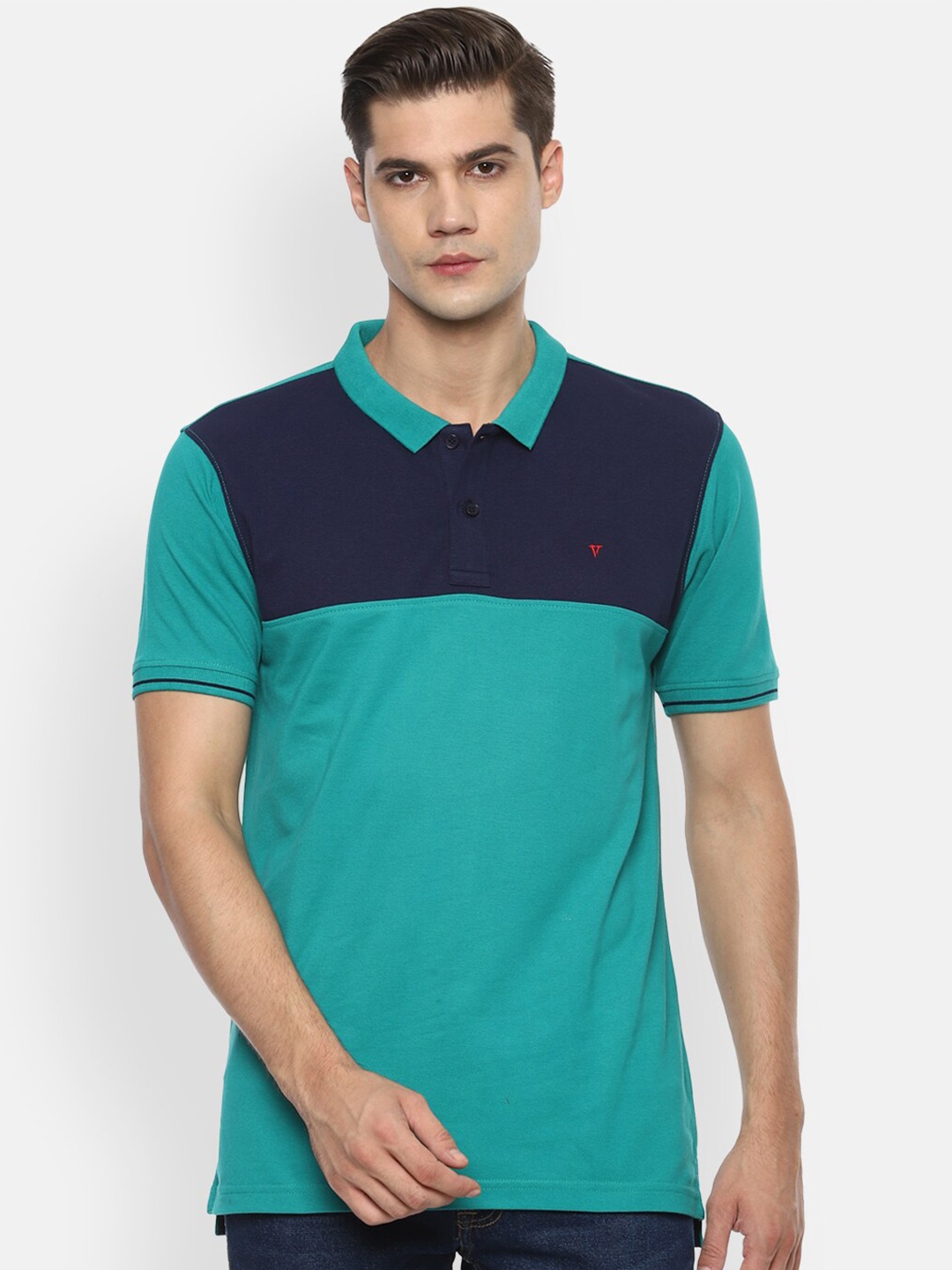 

Van Heusen Men Polo Collar Applique T-shirt, Green