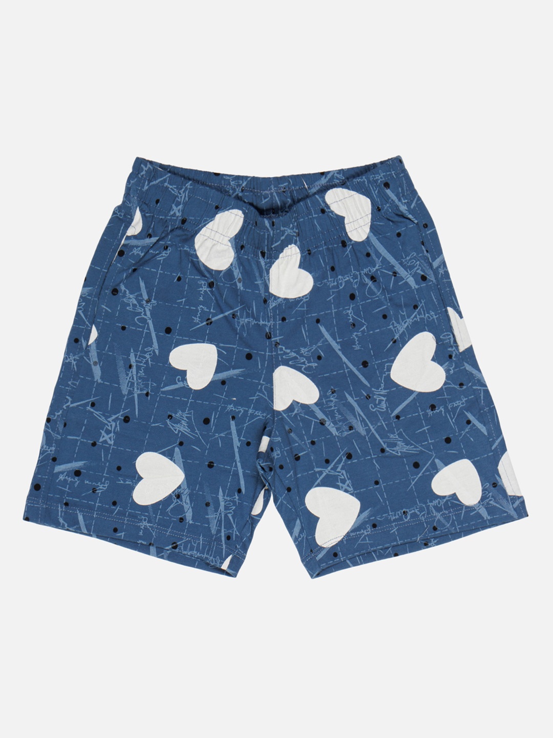 

Bodycare Kids Girls Conversational Printed Denim Shorts, Blue