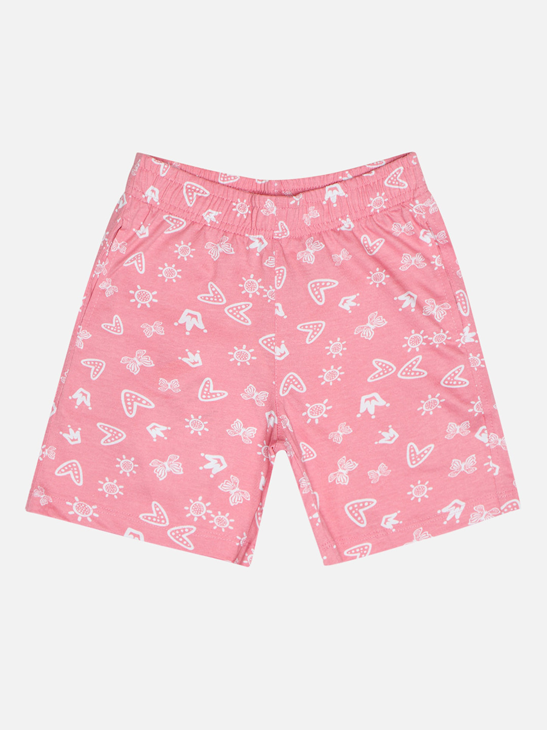 

Bodycare Kids Girls Conversational Printed Shorts, Pink