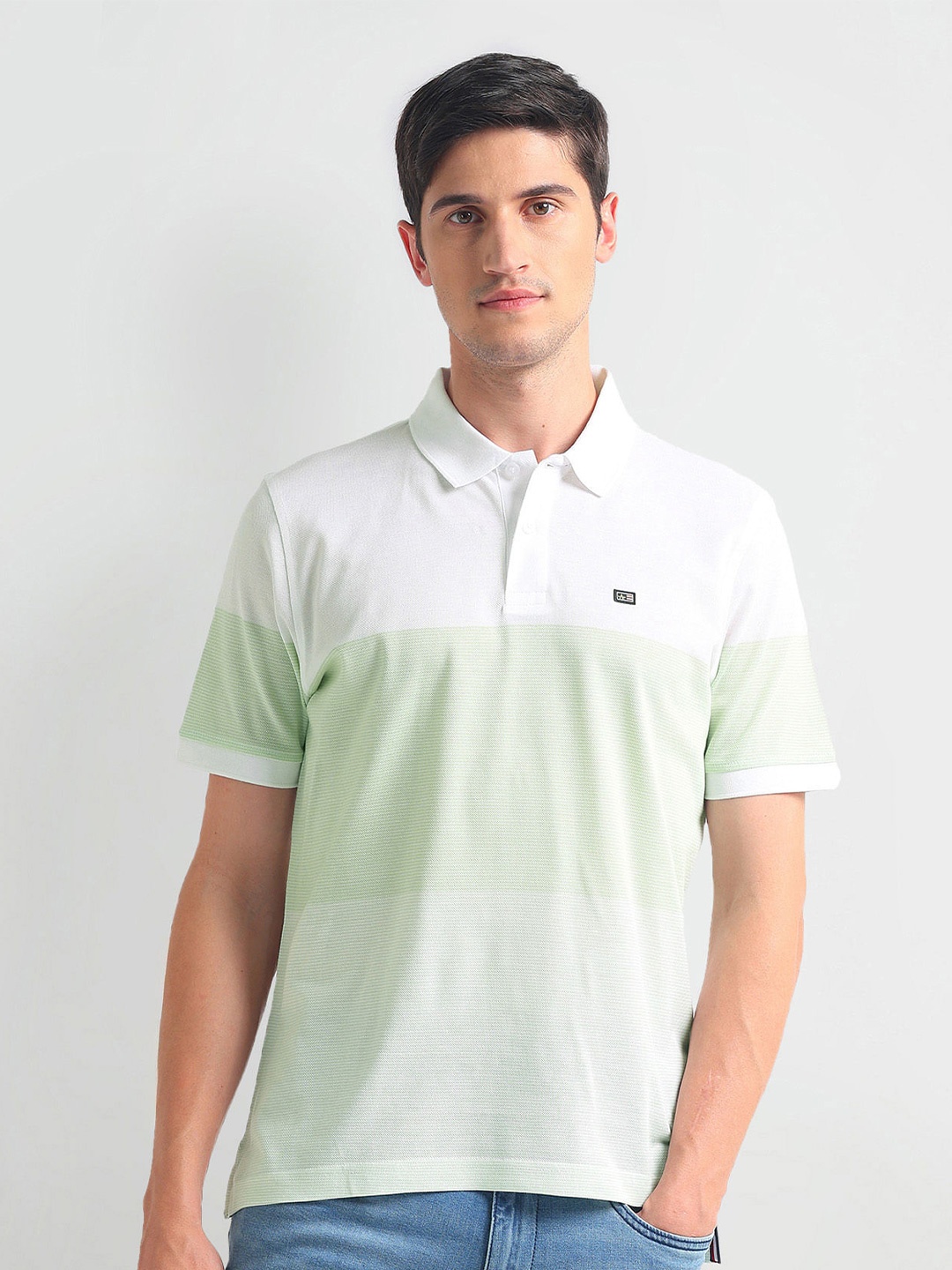 

Arrow Sport Men Polo Collar T-shirt, Green