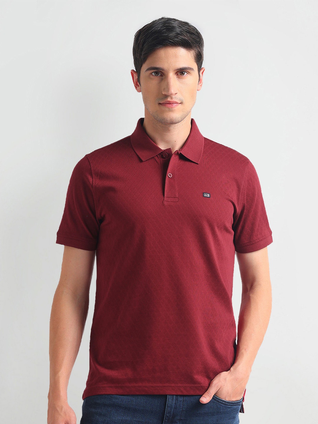 

Arrow Sport Men Polo Collar Pockets T-shirt, Red