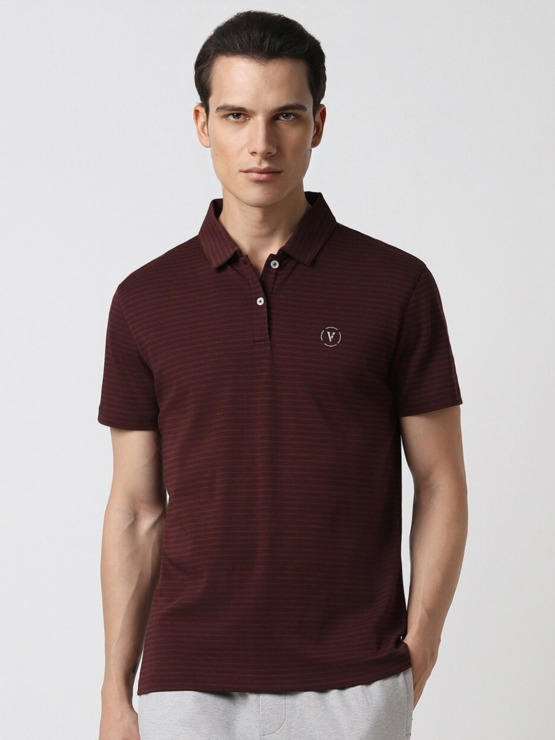 

Van Heusen Flex Men Polo Collar T-shirt, Maroon