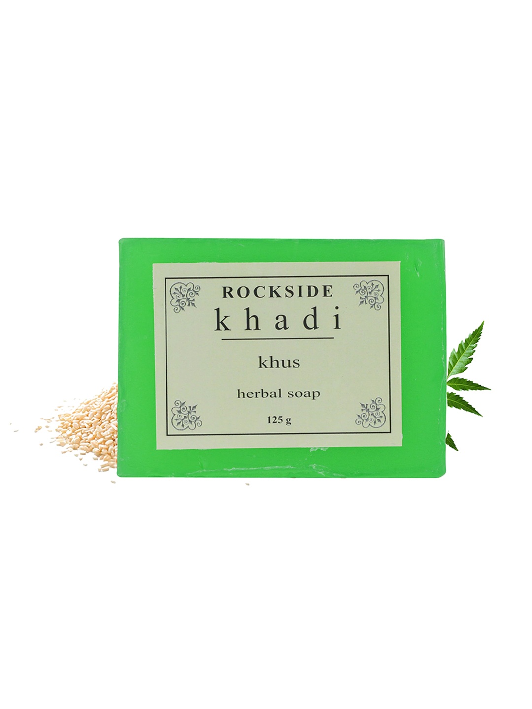 

ROCKSIDE KHADI Set Of 4 Khus Herbal Soaps - 125g Each, Green