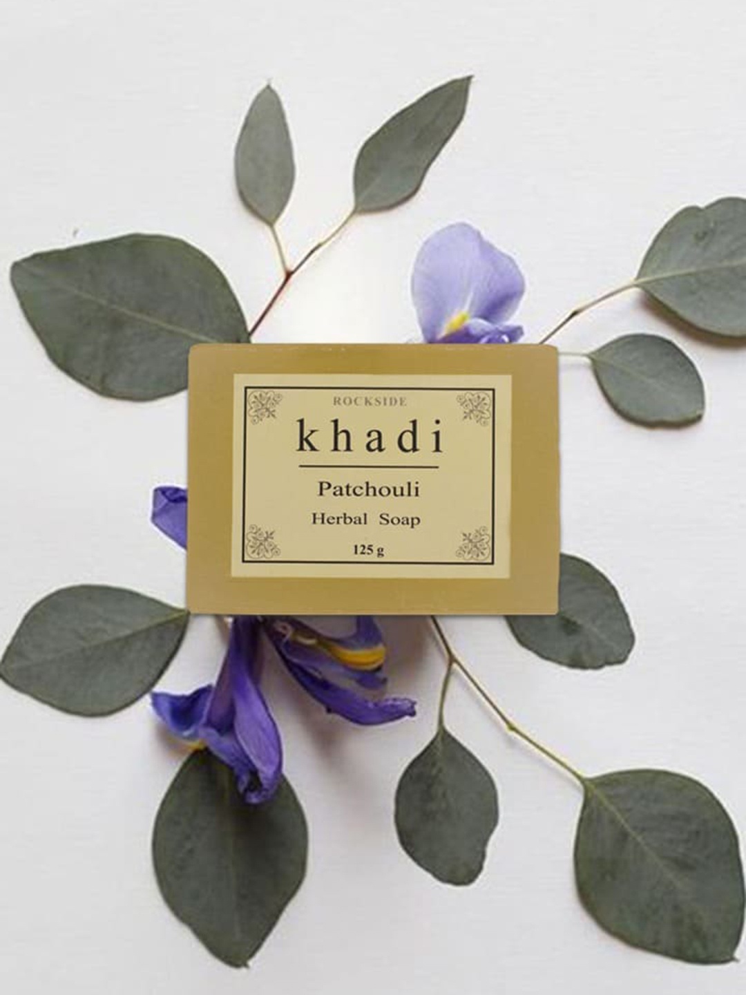 

ROCKSIDE KHADI Set Of 4 Patchouli Herbal Soaps - 125g Each, Khaki