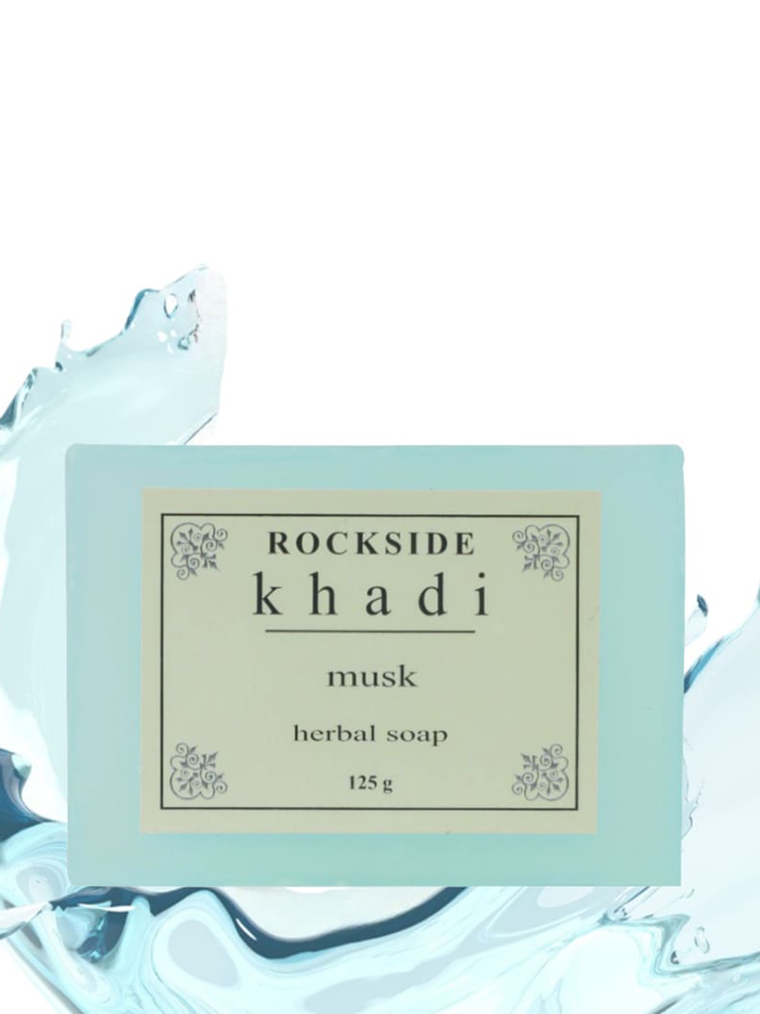 

ROCKSIDE KHADI Set Of 4 Musk Herbal Soap - 125g Each, Sea green