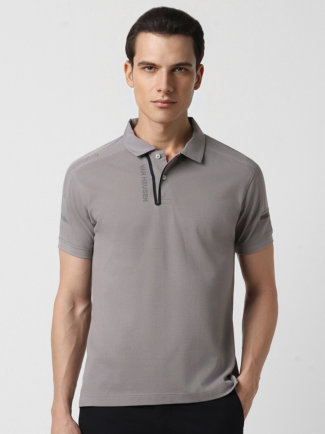 

Van Heusen Sport Men Polo Collar T-shirt, Grey