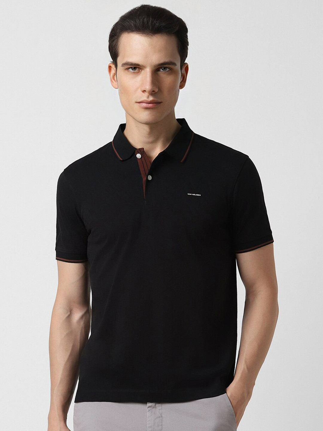 

Van Heusen Sport Men Polo Collar T-shirt, Black