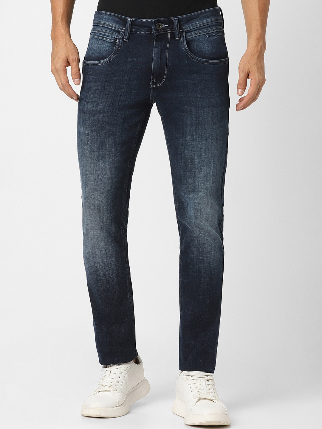 

VAN HEUSEN DENIM LABS Men Slim Fit Heavy Fade Jeans, Navy blue