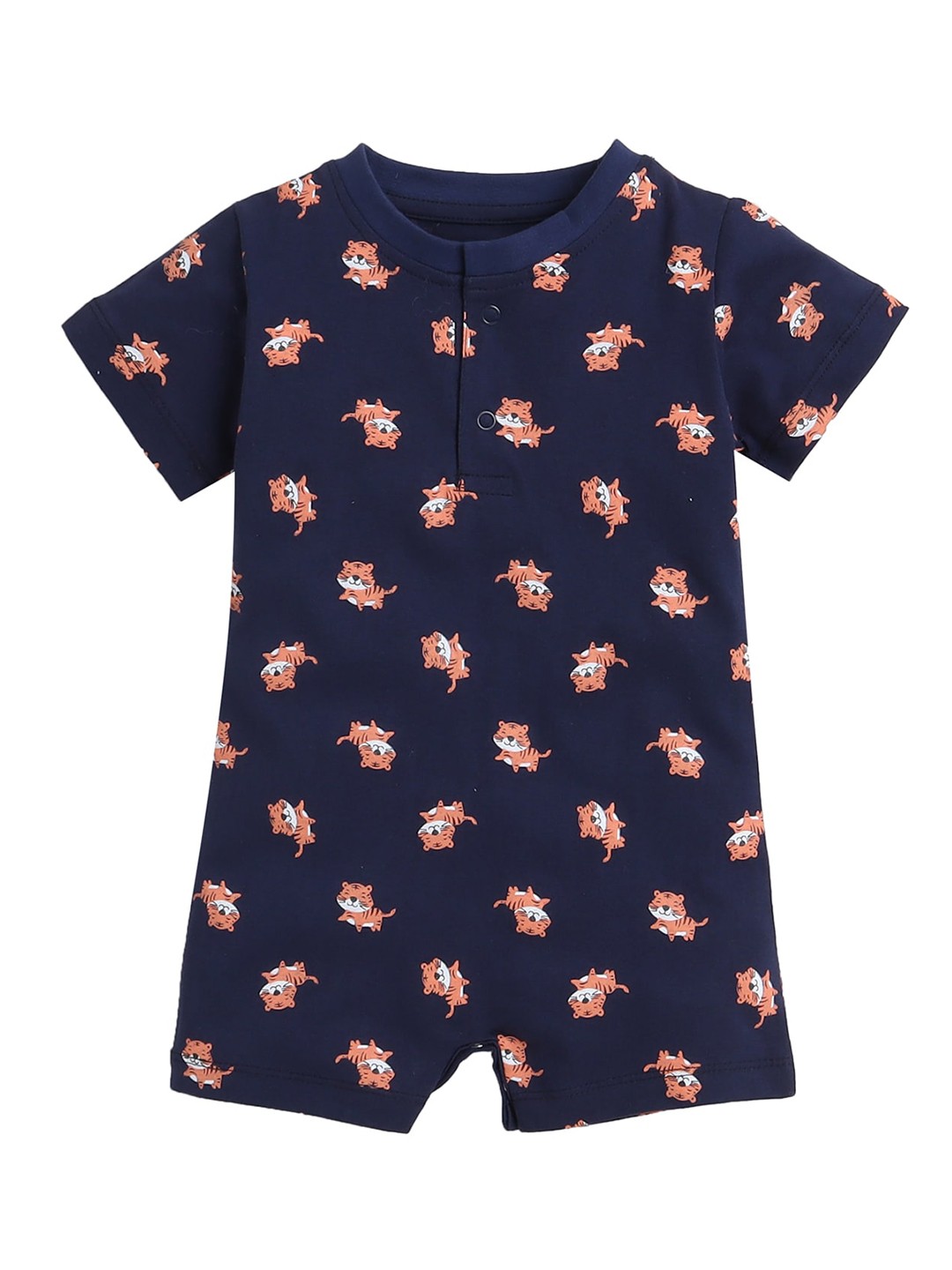 

Little Angels Infants Kids Printed Pure Cotton Romper, Navy blue