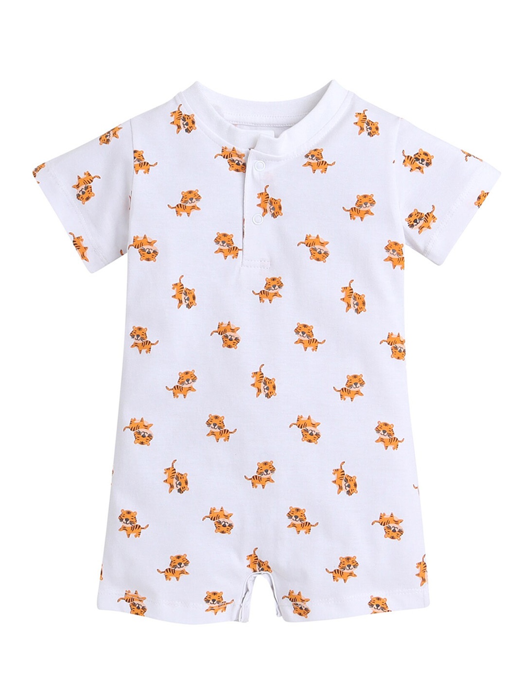

Little Angels Infants Kids Printed Pure Cotton Romper, White