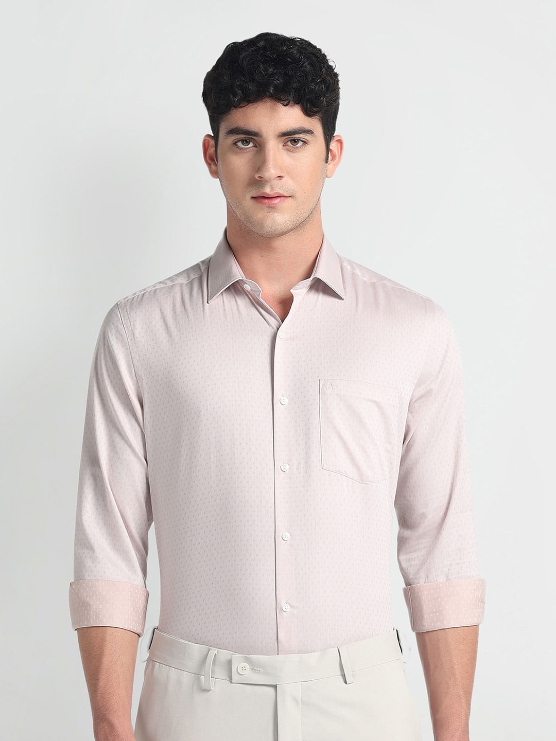 

Arrow Men Opaque Striped Formal Shirt, Beige