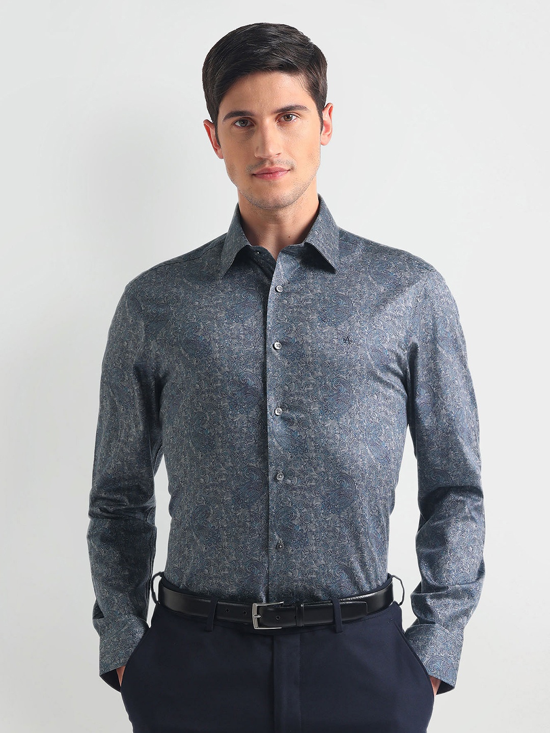 

Arrow Men Floral Opaque Printed 1851 Formal Shirt, Blue