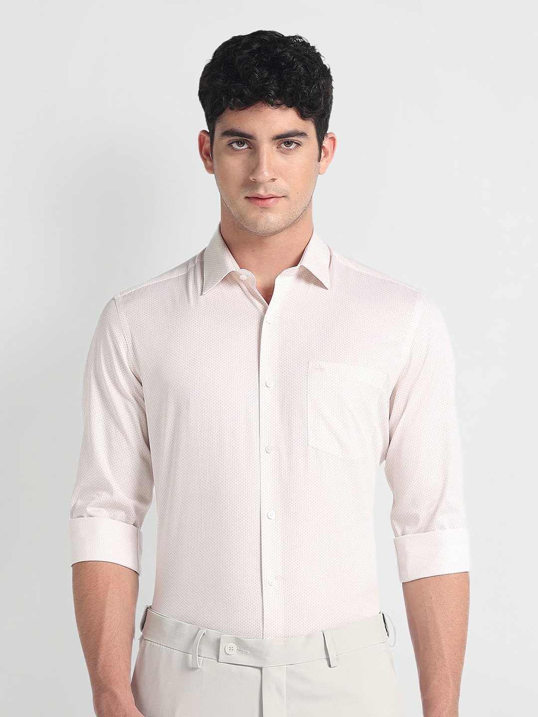 

Arrow Men Slim Fit Opaque Formal Shirt, Beige