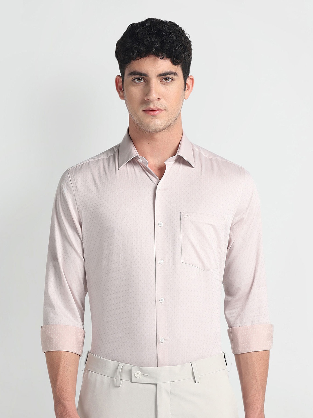 

Arrow Men Opaque Striped Formal Shirt, Beige