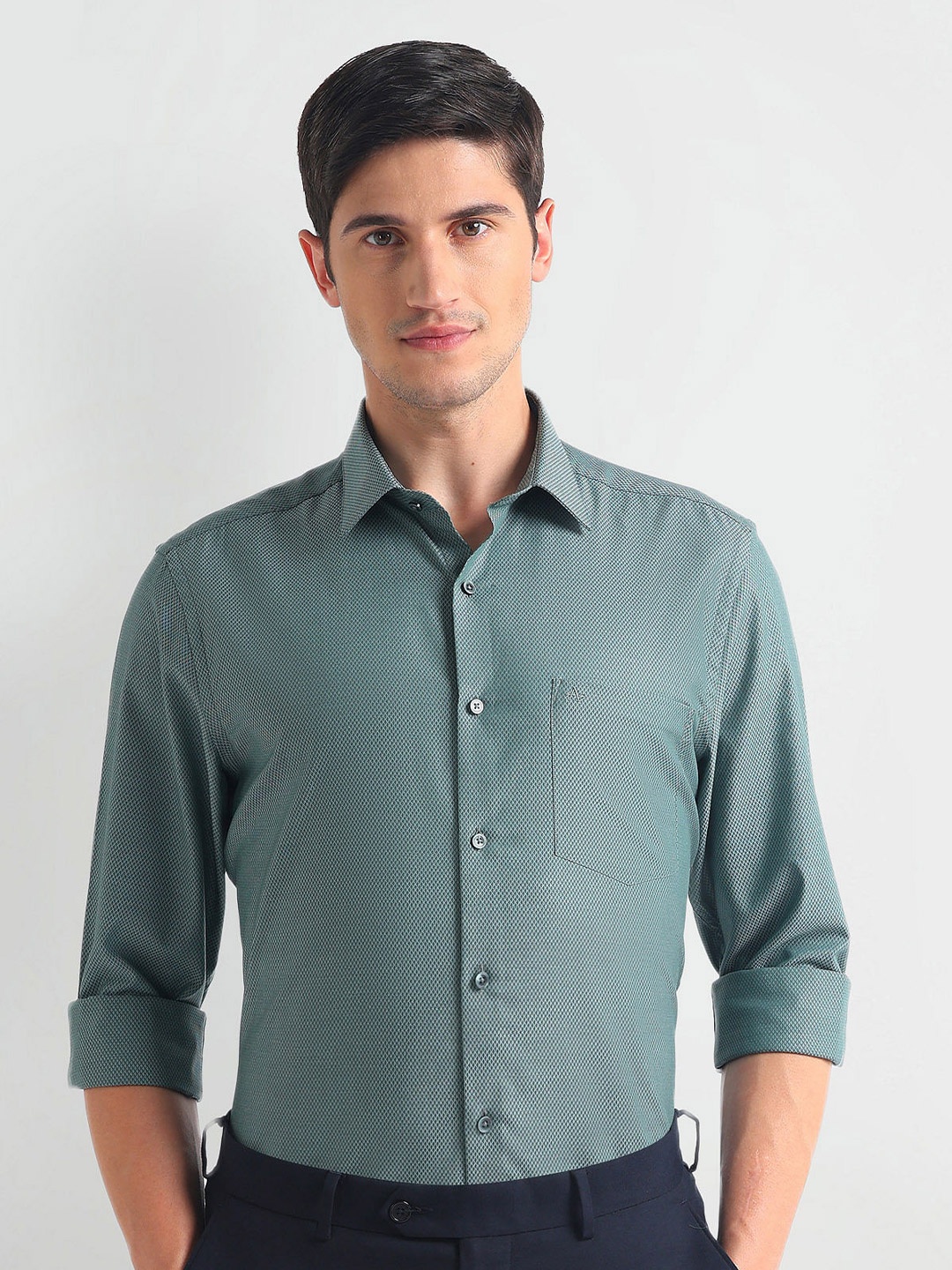 

Arrow Men Opaque Formal Shirt, Green