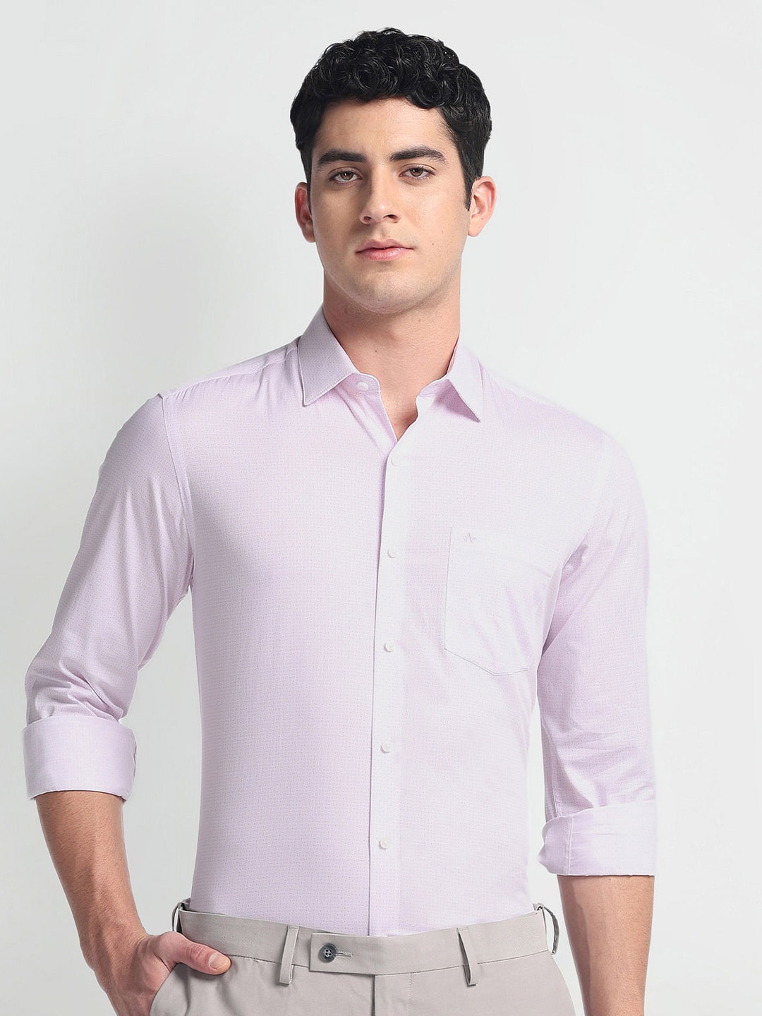 

Arrow Men Slim Fit Opaque Formal Shirt, Purple