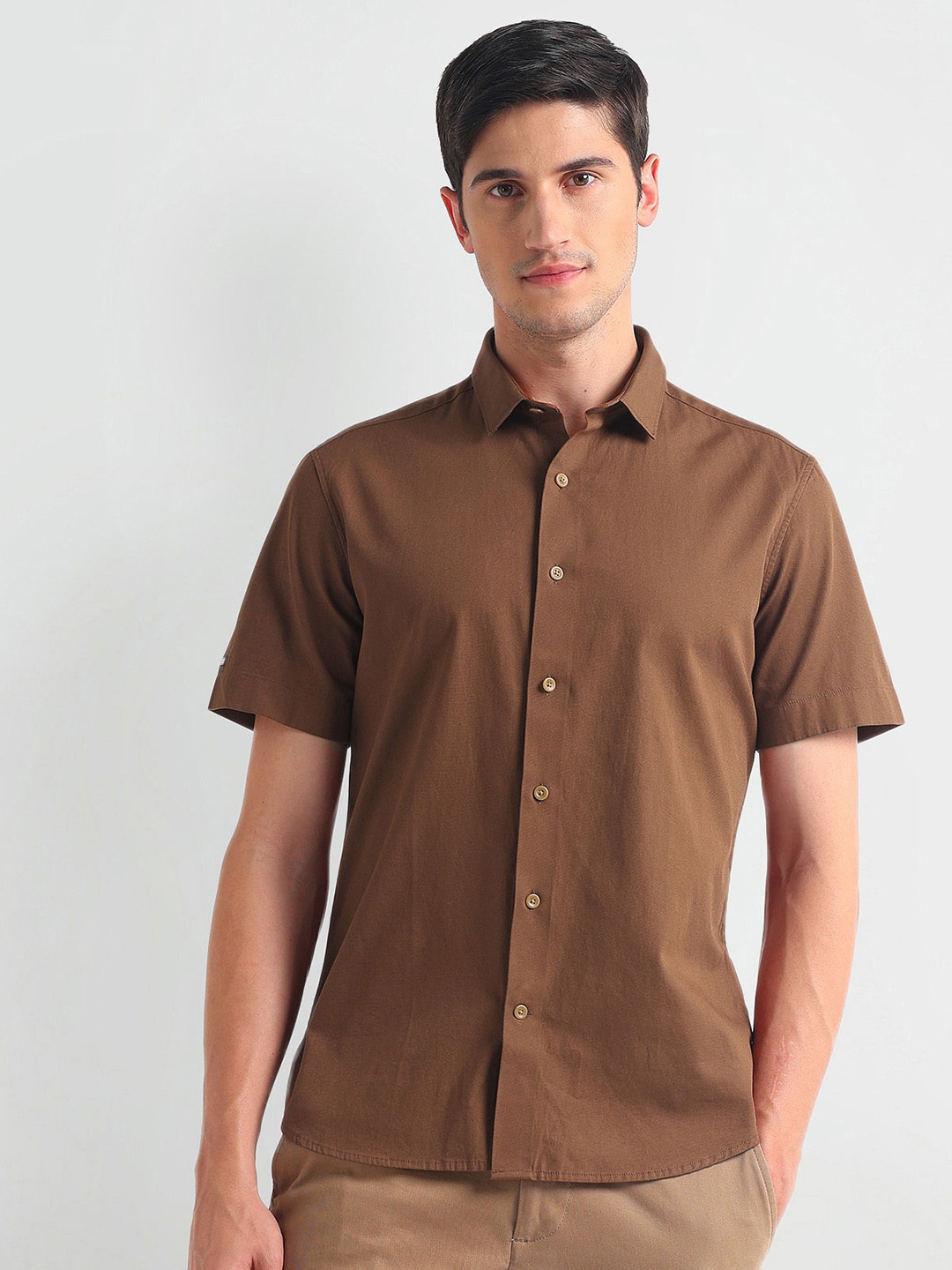 

Arrow Sport Men Slim Fit Opaque Casual Shirt, Brown