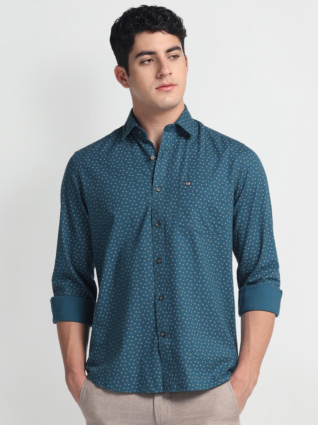 

Arrow Sport Men Slim Fit Opaque Printed Casual Shirt, Blue