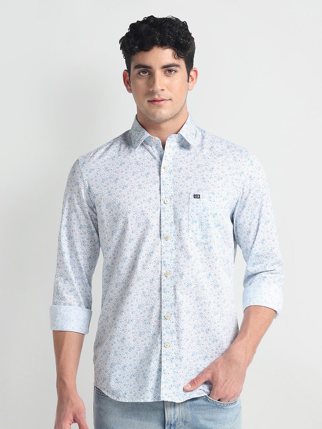 

Arrow Sport Men Slim Fit Floral Opaque Printed Casual Shirt, Blue